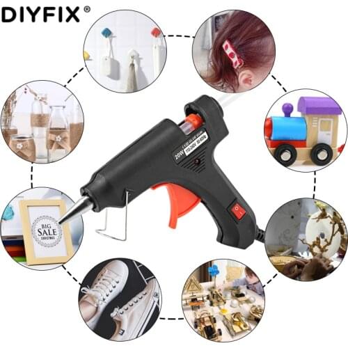 DIYFIX 20W Glue Gun Heater EU/US Plug For 7mm Hot Melt Glue Sticks For Electric Glue Gun Craft Album DIY Repair Tools Handware