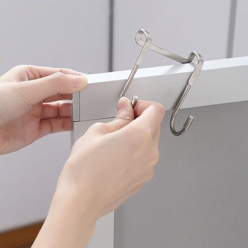 Stainless Steel Kitchen Cupboard Railing Hook Type S Closet Hooks for Hanging Practical Home Travel Out Gadget Accessories