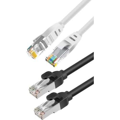 LBER Cat 6 Ethernet Cable Flat Head 10Ft 10Gbps RJ45 Internet Cable for PC/Switch/TV Box/Printer