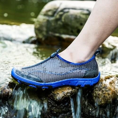 Summer New Couple Upstream Shoes Outdoor Non-Slip Comfortable Breathable Mesh Sports Shoes Beach Women Quick-Drying Fishing Shoe