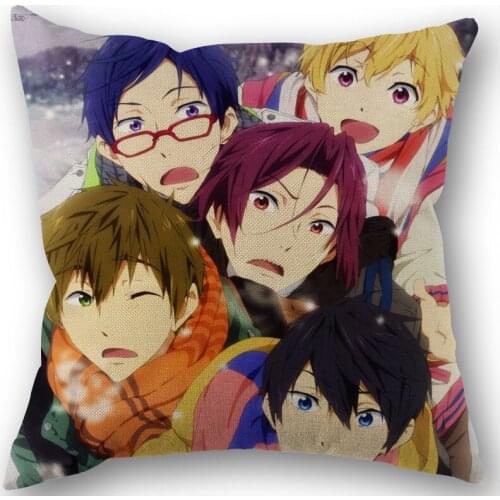 Free Swim Club Pillowcase Cotton Linen Fabric Square Zippered Pillow Cover For Office Family Decoration 45X45cm Eco-Friendly