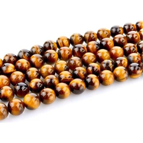 Wholesale High Quality Round Yellow Tiger eye Beads Jewelry Making loose beads Diy Bracelet Beads Strand 15" 4/6/8/10mm