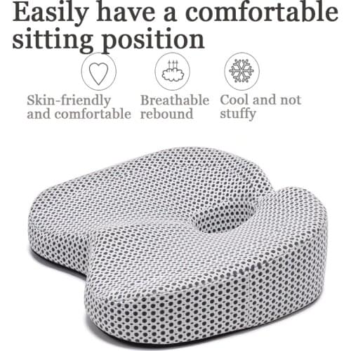 Non-Slip Memory Foam Seat Cushion For Back Pain Coccyx Orthopedic Car Office Chair Wheelchair Support Tailbone Sciatica Relief