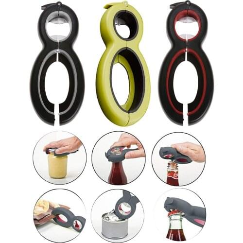 8 Shaped Stainless Steel Can Opener Twist Bottle Opener Jar Gripper Can Wine Beer Lid Opener Claw Kitchen Gadgets