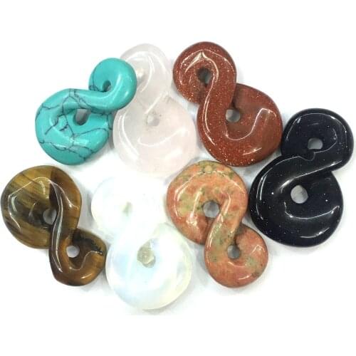 Trendy Natural Stone Agates Pendant Quartz Crystal Turquoises Connector Charms For Jewelry Making DIY Necklace Gifts 1Pcs