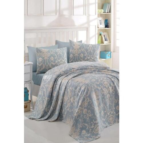 2021 PIQUE Bed Linen Quilt Modern Summer Cotton Bed Linens For Summer Coverlet Queen Size Covers Bedclothes Duvet Cover Blue