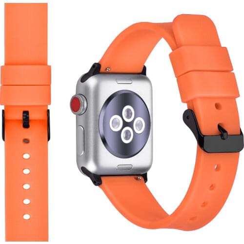 Plane Grain Silicone Strap For Apple Watch Band 44mm 40mm 38mm 42mm Rubber Bracelet iWatch Seires 6/5/4/3/2/1 SE 2020 Newest