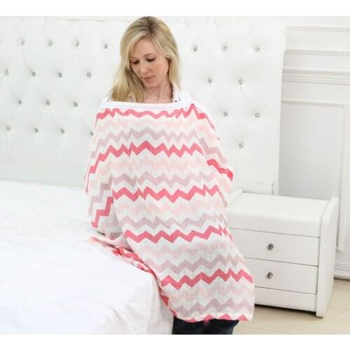 Baby Breastfeeding Nursing Cover Scarf Cotton Muslin Adjustable Neckline Cover Baby Wrap Blanket Mum Apron 106x77cm