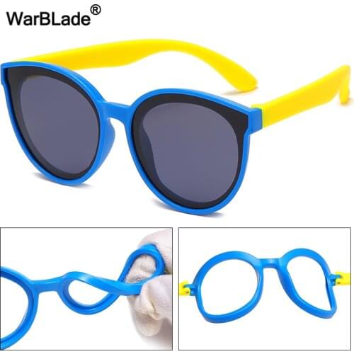 WarBlade New Polarized Kids Sunglasses Vintage Children Sun Glasses Silicone Flexible Boys Girls Baby Eyewear Gafas De Sol UV400