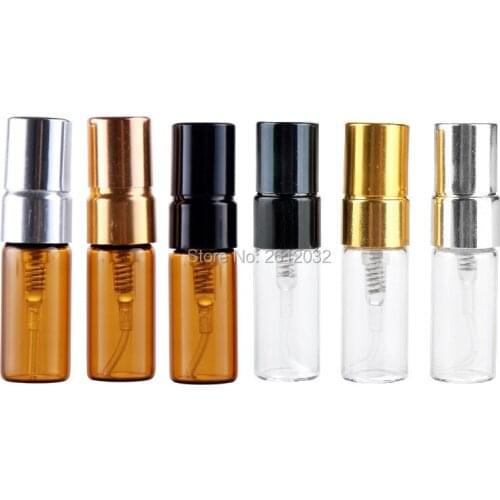 3ML 5ML Glass Perfume Spray Bottles Atomizer Refillable Empty Cosmetic Containers For Travel Home Women Makeup F20172438