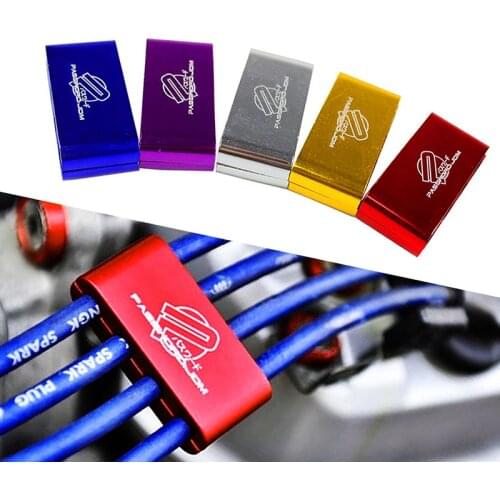 Style Aluminium Alloy Spark Plug Electrical Wire Clamp Separator Line Ignition Cable Clip Car Decoration