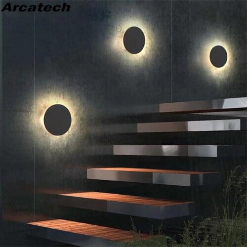 LED Outdoor Waterproof Wall Light Square /Round LED Garden Wall Lamp Aisle Light Balcony Corridor Aluminum Lighting NR112