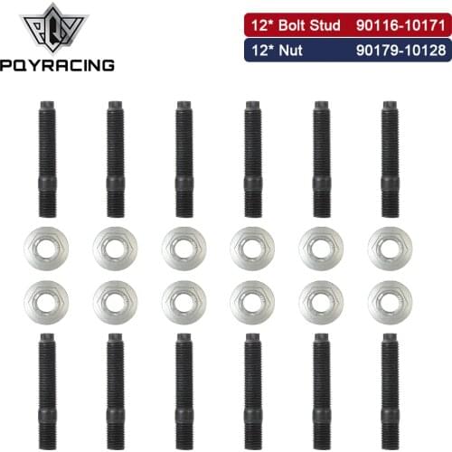 Exhaust Manifold To Cylinder Head Stud Nut Kit M10*1.25 For 1990-2007 Toyota 1HZ 1HD 1HDT 1KZTE 4.2D Landcruiser 90116-10171