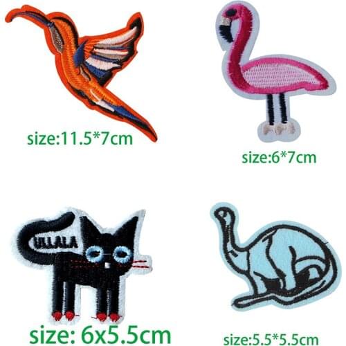 Loch Ness Water Freak Flamingo Cat Bird Icon Embroidered Applique Patches for Clothing DIY Iron on Badge on the Backpack