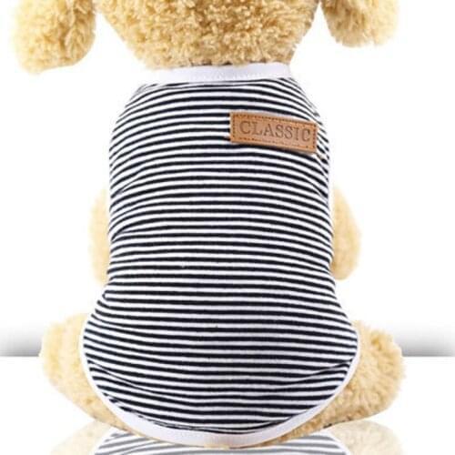 XS-2XL Small Pet Dog Clothes Breathable Cotton Loose Puppy Summer T Shirt Striped Dogs Vest