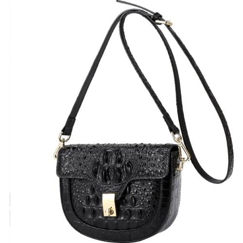 Crocodile Real Leather New Desinger Small Round Bag Luxury Leather Womens Single Shoulder Fashion Trend Crossbody Saddle Bags