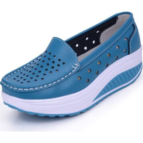 Summer WADDLE Shoes Breathable Lady White With Hollow Hole Shoes Nurse Cake Womens Casual Wedge Fashion CYL-8013