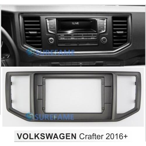 10.1 inch Car Radio Facia Panel for Volkswagen VW Crafter 2016+ Fascia Dash Kit Install Console Trim Plate Adapter Bezel Cover