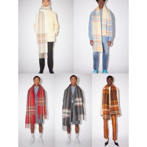 AC studios Cashmere Shawl in Autumn and Winter 2020 Winter Fashion Colored Chequered Scarf Warms Students Necks Thicker Shawls