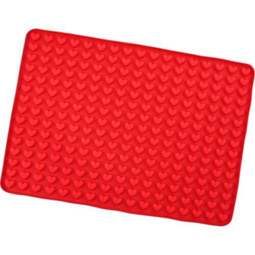 255 grid mini love heart Multifunctional bakeware mat Baking utensils Ice cubes biscuits candies chocolate molds Silicone pad