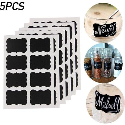 40Pcs Kitchen Accessories Blackboard Stickers Labels Gadgets Organizer Rewritable Spice Liquid Salt Jar Chalk With Kitchen Y9C5
