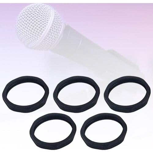 5Pcs Soft Rubber Microphone Anti-Slip Anti-drop Ring Mic Protector Accessories