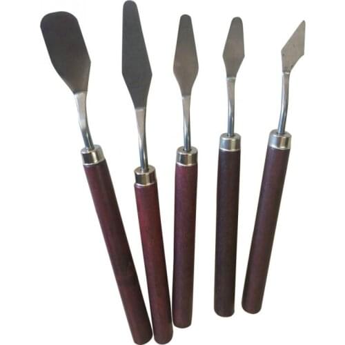 5Pcs Professional Stainless Steel Spatula Kit Palette for oil painting Knife Fine Arts Painting Tool Set flexible blades