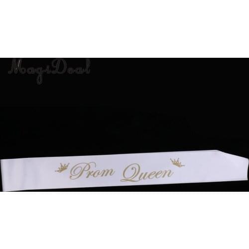 White Prom Sash Wedding Graduation Leavers Do Ball Birthday Party Prom queen