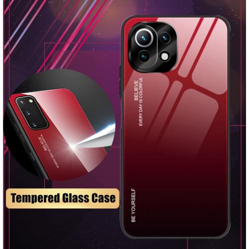 Tempered Hardness Glass Case For Xiaomi Little Poco X3 NFC M3 Pro F3 F1 Mi 11 10T 9 Lite 11i 11 Pro Gradient Plastic Case Cover