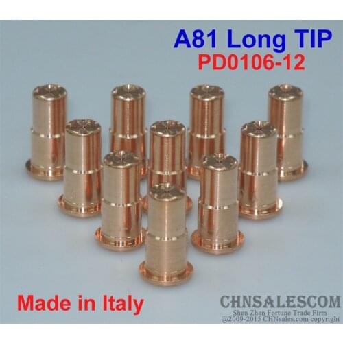 CHNsalescom 10 PCS A81 Trafimet Plasma Cutter Torch Long TIP PD0106-12 Made in Italy