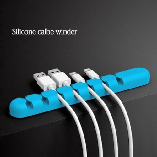 Cable management Winder Cable Organizer Wire Silicone Storage Charger USB Holder Clip Desktop protector for iphone data Mouse