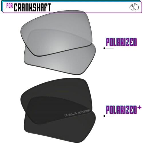 EZReplace Polarized Replacement Lenses for - Oakley Crankshaft Sunglasses - BlackP Plus-Silver P