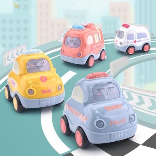 Cute Montessori Cars Toys for Baby 0 12 24 Months Friction Toy Car for Children Musical Juguetes Carro Babies Boys Gift One Year