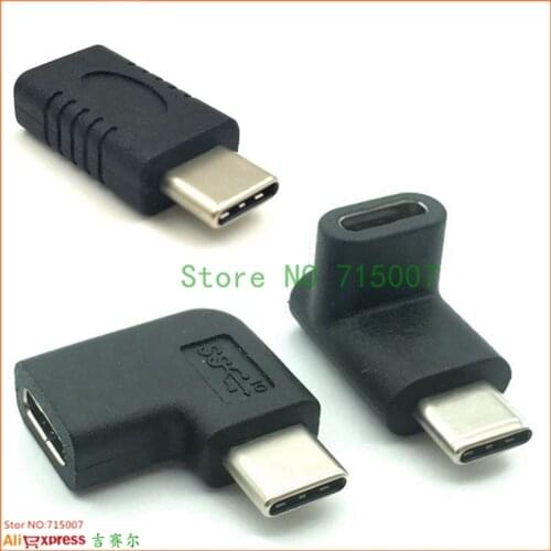 Quality Mini Portable 90 Degree Right Angle USB 3.1 Type C Male to Female Converter USB-C Adapter For Samsung Huawei Smart Phone