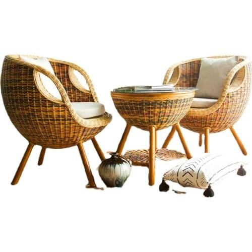Indoor living room decor waterproof colored cane rattan egg chairs