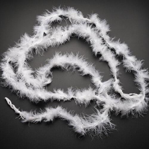 2m Natural Feather Boa Strip Xmas Ribbon Party Garland Decor Christmas Tree White Diy Craft Wedding Supplies Grament Accessaries