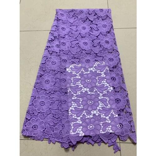 Best-Selling Nigerian Lace Fabrics Lilac African Cord Lace Fabrics High Quality 2020 Guipure Lace Mesh Cotton Material CD3056