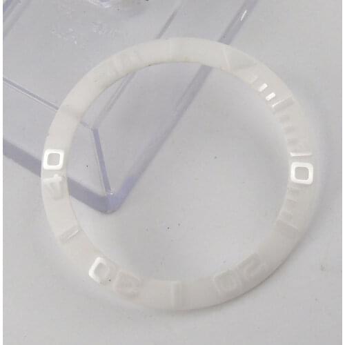 38mm White Ceramic Bezel Brushed Fit for 40mm SUB for Gmt Watch Face Watches Replacement Accessories