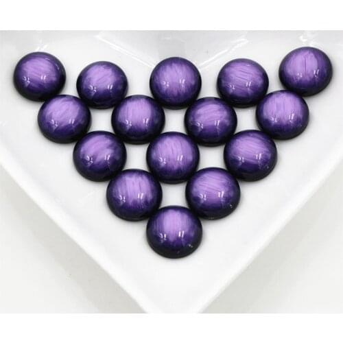 New Fashion 40pcs 12mm Purple Colors Stylish Brushed Style Flat back Resin Cabochons Cameo-V5-10