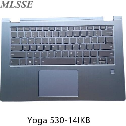 95% New Original For Lenovo Yoga 530-14IKB Ideapad Palmrest Case Upper Cover US Backlight Keyboard With Touchpad Bule