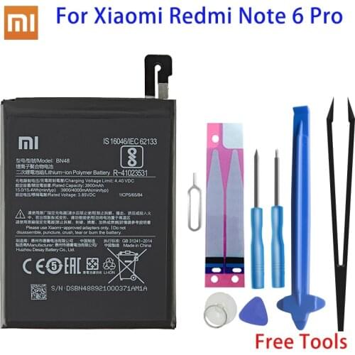 Xiao Mi Original Phone Battery BN48 4000mAh For Xiaomi Redmi Note 6 Pro High Quality Replacement Batteries Retail Package +Tools