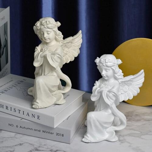 Lovely European-style Retro Flower Fairy Angel Resin Crafts Sculpture Home Living Room Bedroom Childrens Room Decoration Gift