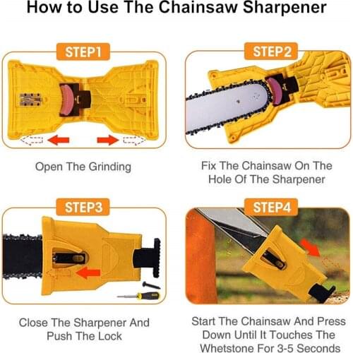 Chainsaw Teeth Sharpener Sharpens Saw Chain Sharpening Tool System Abrasive Tools Easy Durable Sharp Bar-Mount Fast Grinding