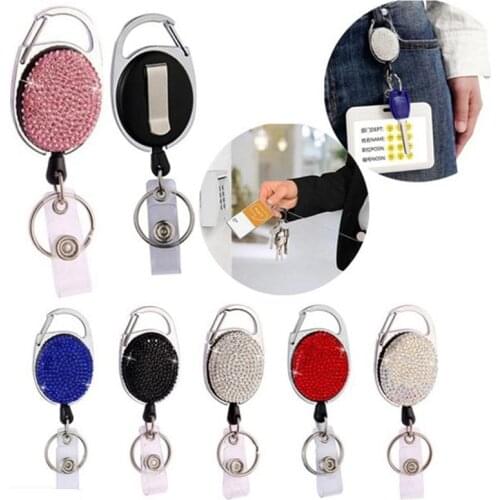 Outdoor Key Ring Retractable Key Chain Crystal Wire Rope Camping Telescopic Key Chain Key Holder Keychain