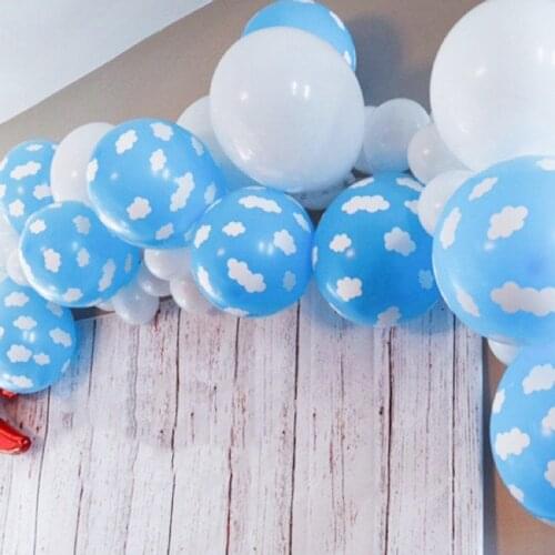 Blue Sky Cloud Latex Balloons Explorer Birthday Balloons Airplane Adventure Up Up and Away Baby Shower Party Cloud Balloons