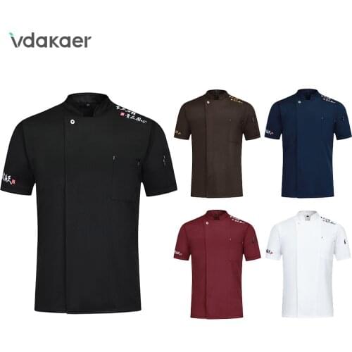 High Quality Unisex Chef Work Clothes Summer Short sleeve Breathable Chef Jacket Restaurant Hotel Cook Food Service Uniform Coat