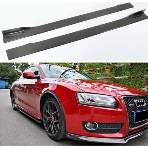 High Quality REAL CARBON FIBER SIDE BODY SKIRTS KIT LIP COVER FOR Audi SLINE A5 S5 RS5 B8 2008 2009 2010 2011