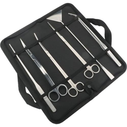 High Quali Aquarium Cleaning Tools Kit Tweezers Curve Scissor Fish Tank Water Plants Grass Stainless Steel Maintenance Tool Suit