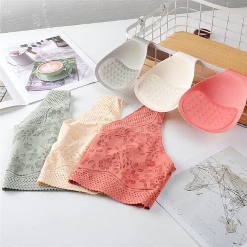 Women Lace Bras 2021 Newest Print Wirefree Ladies Bra Seamless Sexy Bras Hot Sale Female Solid Color Foral Breathable Underwear