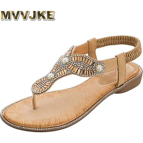 MVVJKE 2018 women sandals Summer style Apricot color crystal Elastic Band TPR beaches flip flops women size 36-41